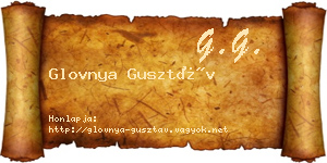 Glovnya Gusztáv névjegykártya
